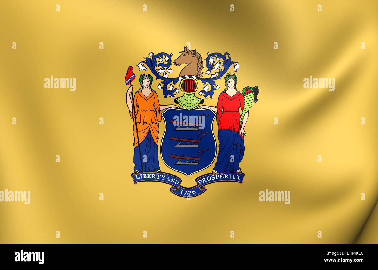 Flagge von New Jersey, USA. Hautnah. Stockfoto