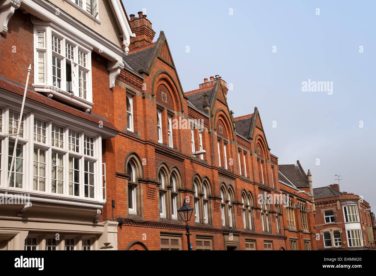 Shopping und Gebäude im Stadtzentrum von Leicester Stockfoto