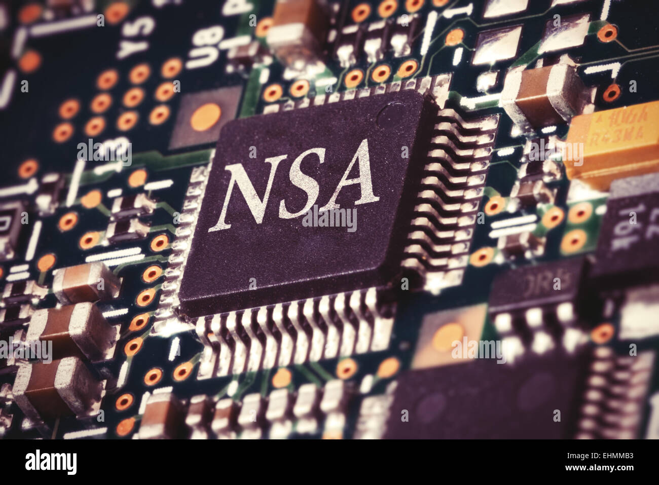 NSA-Prozessor in einem Computer. Stockfoto