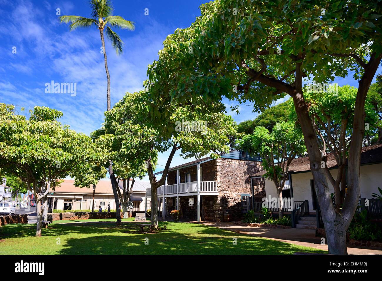 Historische Baldwin-Haus auf Front Street, Lahaina, Maui, Hawaii, USA Stockfoto