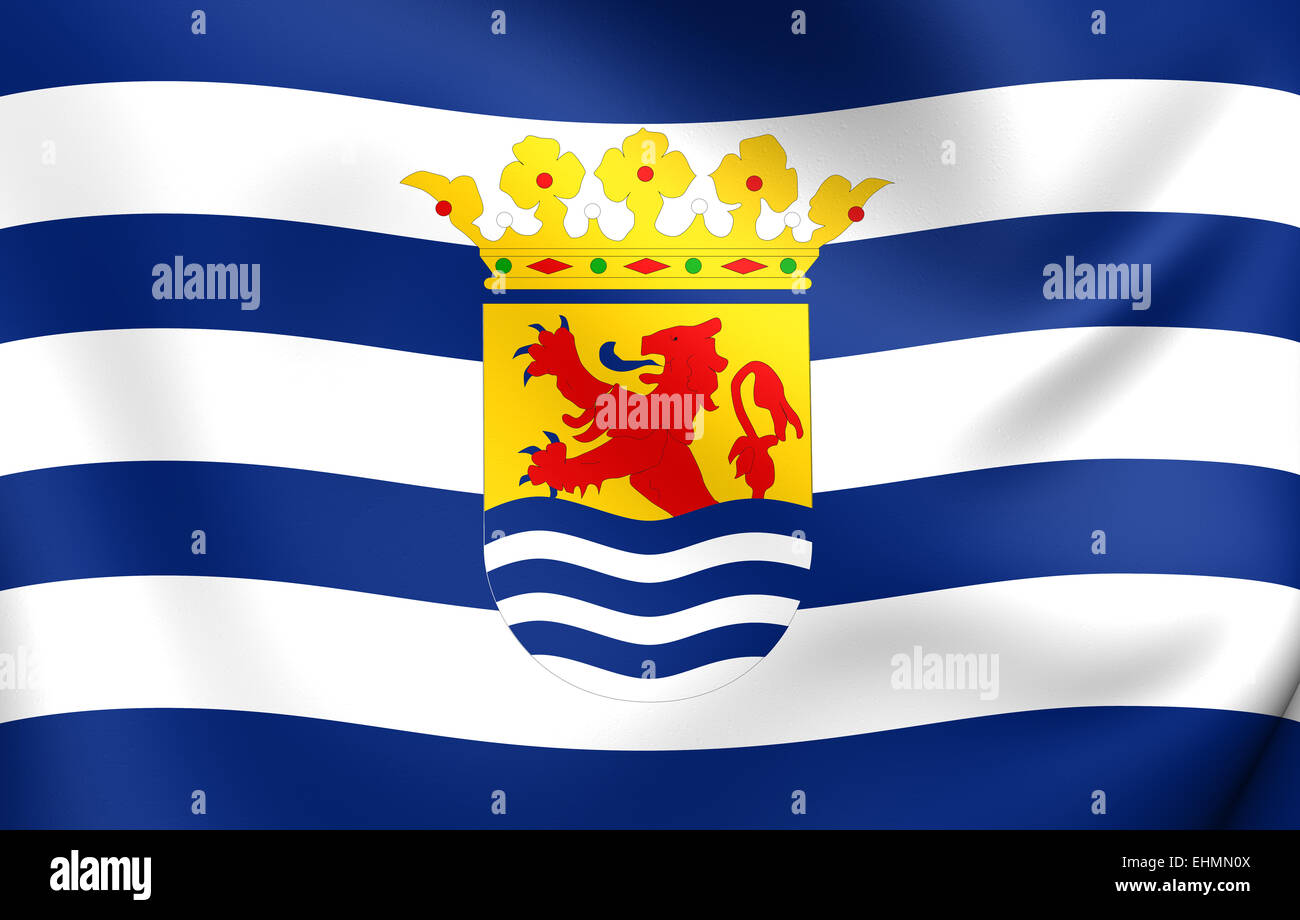 Flagge von Zeeland, Niederlande. Hautnah. Stockfoto