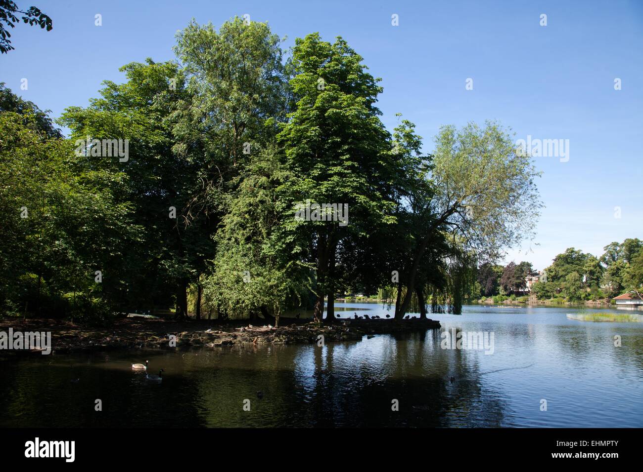 Der See in Walsall Arboretum, West Midlands Stockfoto