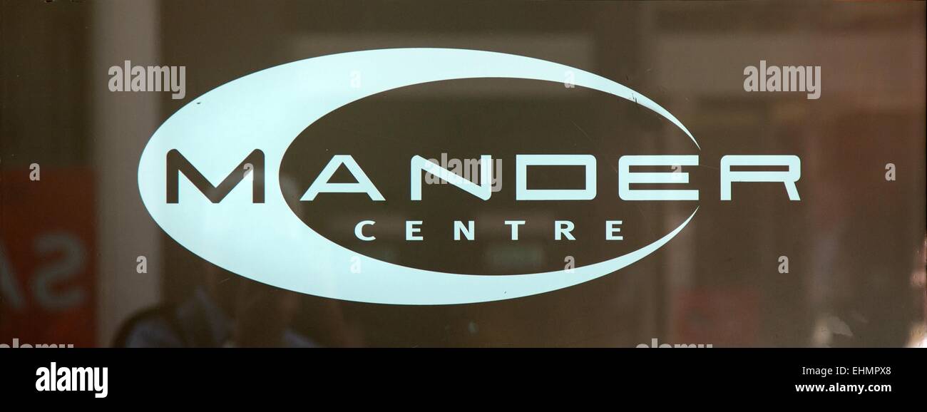Melden Sie sich für die Mander Centre, Wolverhampton City Centre, Stockfoto