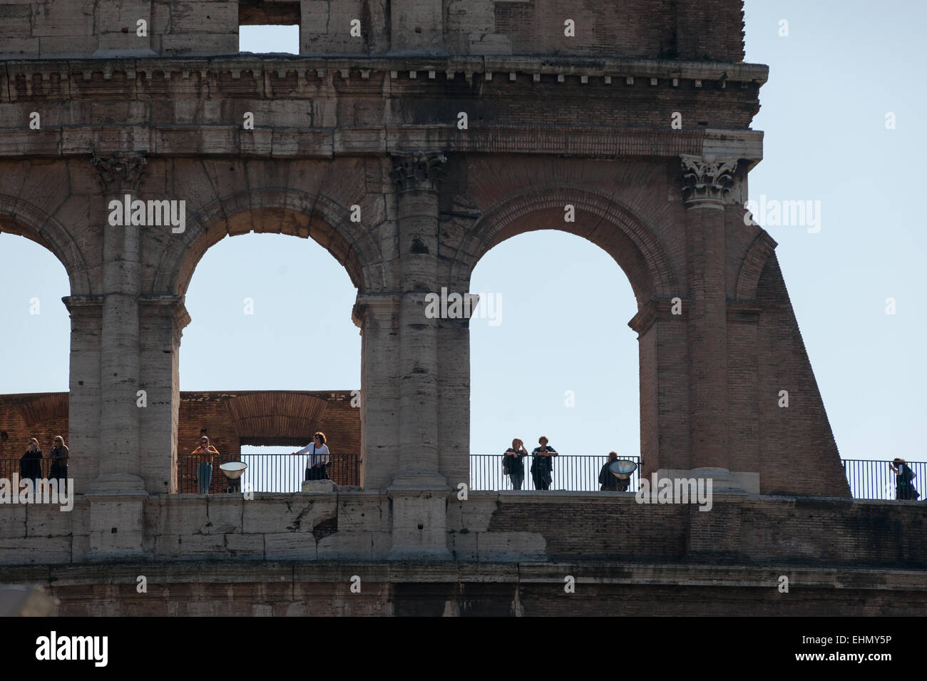 Das Kolosseum oder Kolosseum, auch bekannt als das flavische Amphitheater, Rom, Latium, Italien. Stockfoto