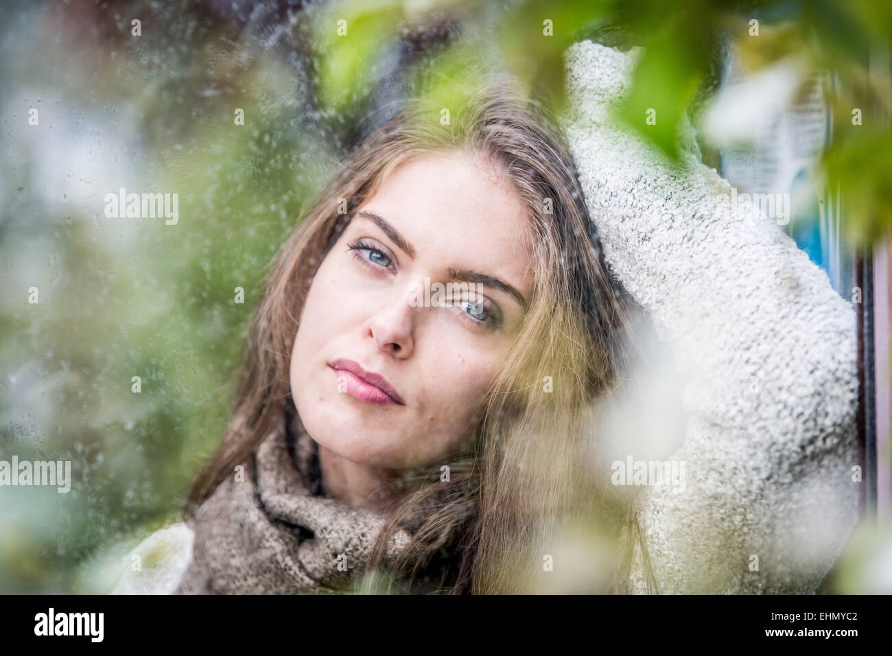 Traurige Frau. Stockfoto