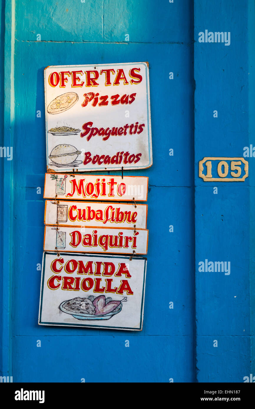 Restaurant in Kuba. Stockfoto