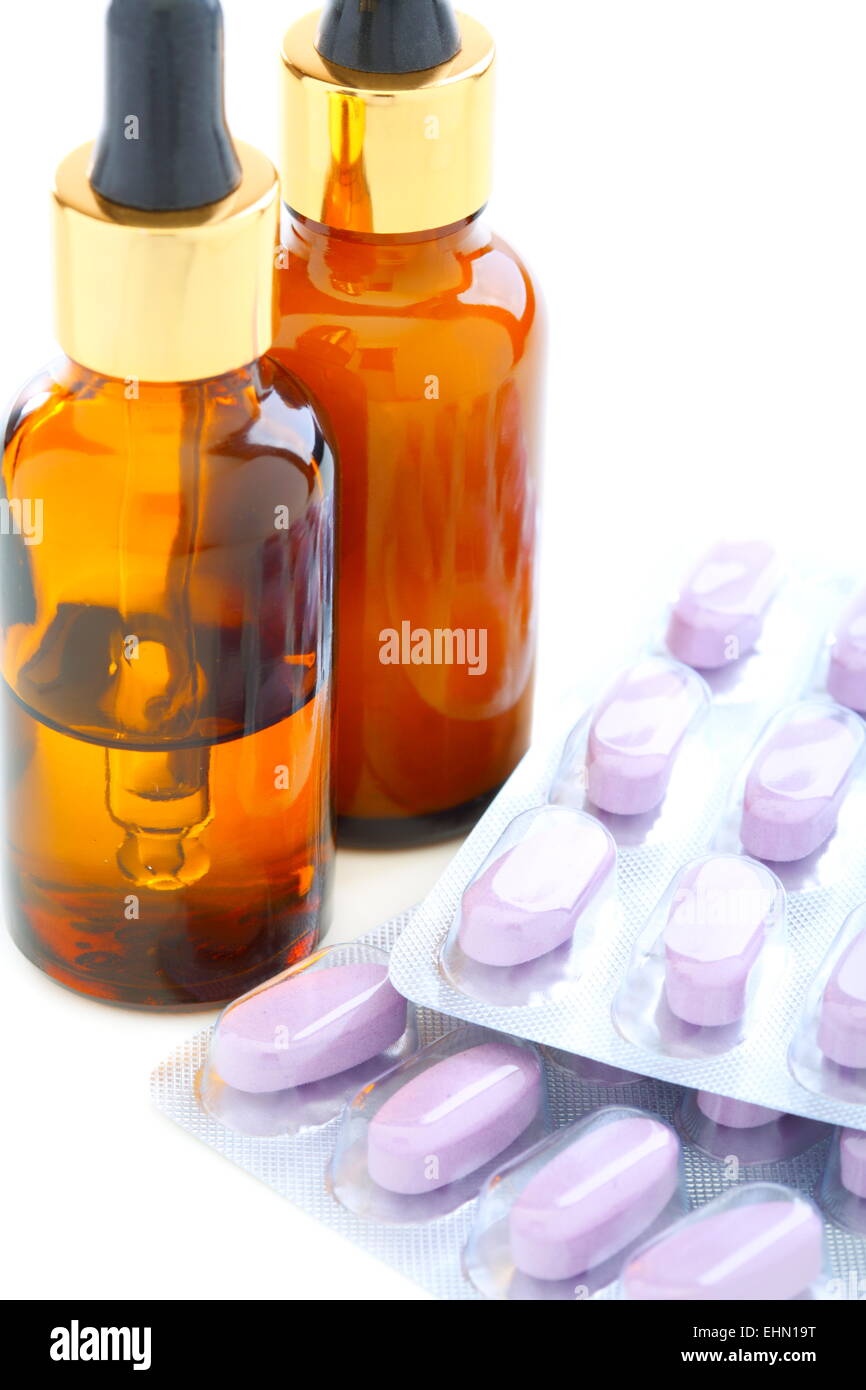 Anti-Aging komplex und Tabletten. Stockfoto