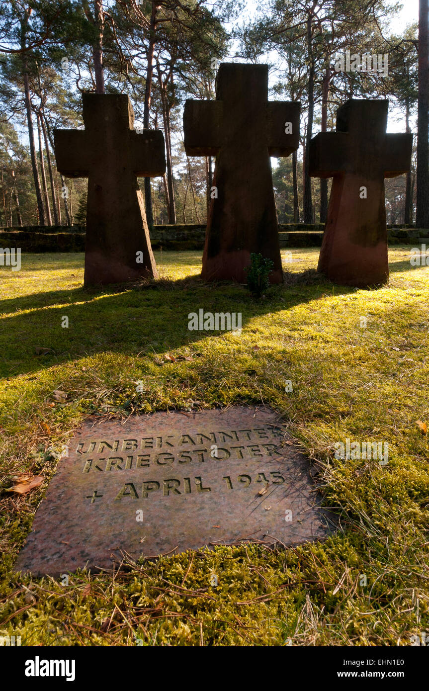 Deutscher Soldatenfriedhof in Halbe, Brandenburg Stockfoto