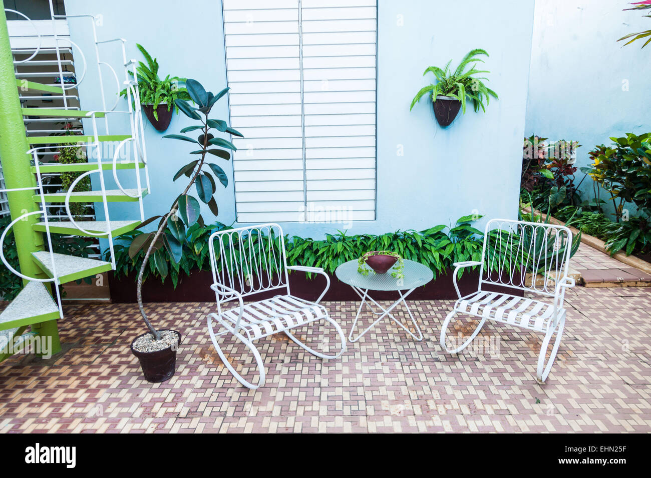 50er Jahre Haus, Remedios, Kuba. Stockfoto