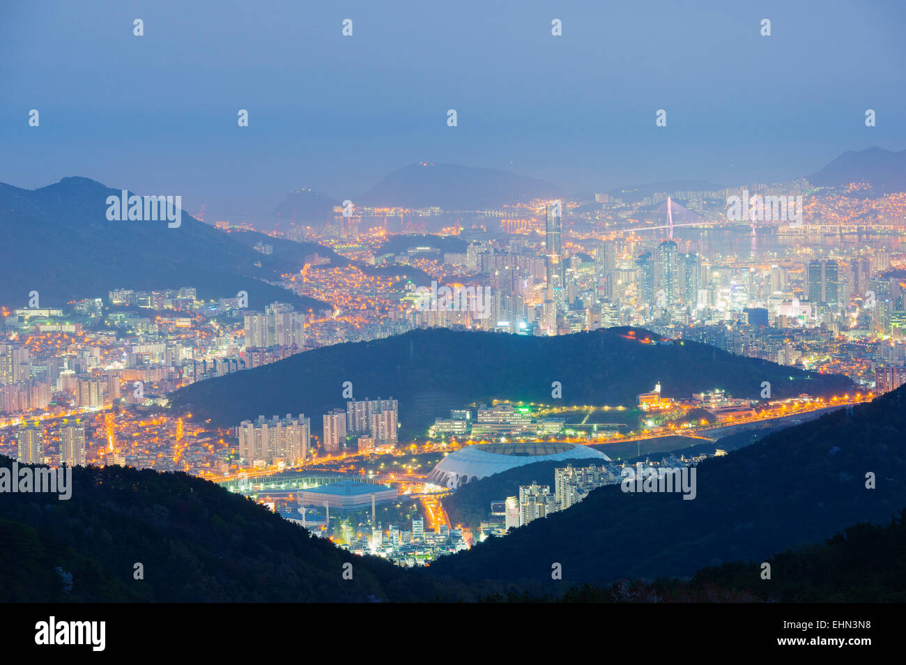 Asien, Republik Korea, Südkorea, Busan, Skyline der Stadt Stockfoto