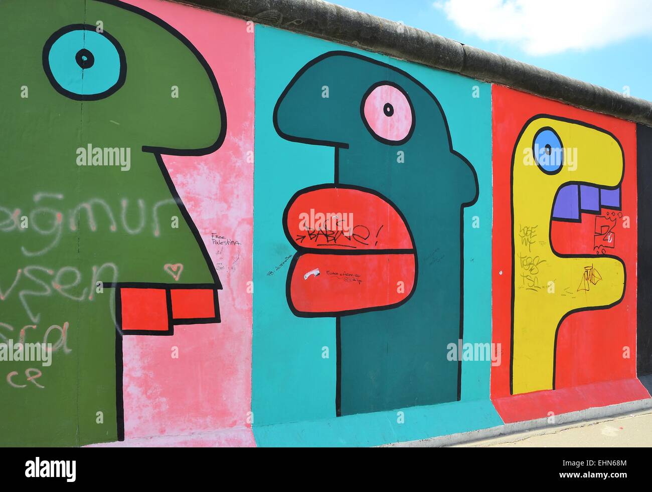 Die East Side Gallery der Berliner Mauer Stockfoto
