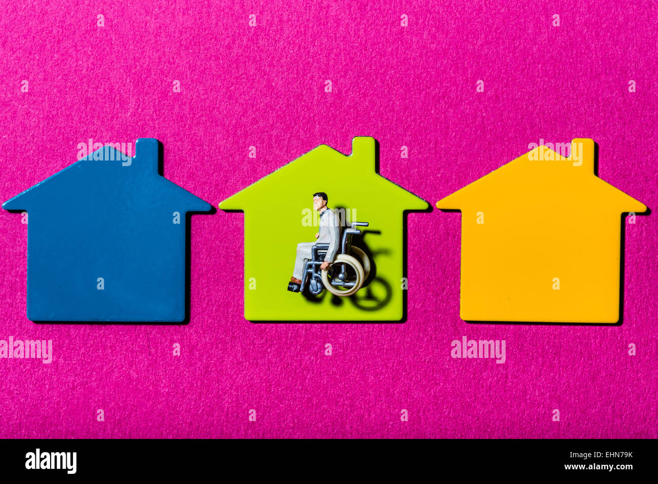 Konzeptbild auf Zugänglichkeit für körperlich Behinderte. Stockfoto