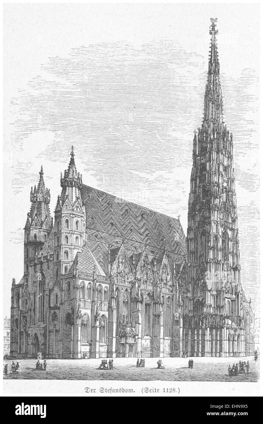 BERMANN(1880) p1161 Der 1128 Begonnene Bau des Stefansdomes ist vollendet Stockfoto