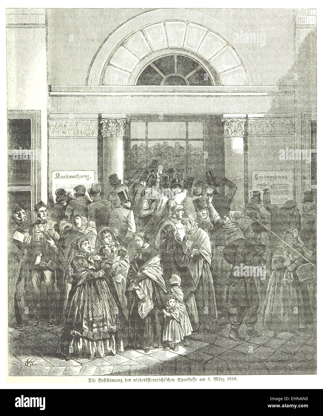 RS(1872) p1.0049 sterben Stürmung der Niederösterreichischen Sparkasse, 05.03.1848 Stockfoto