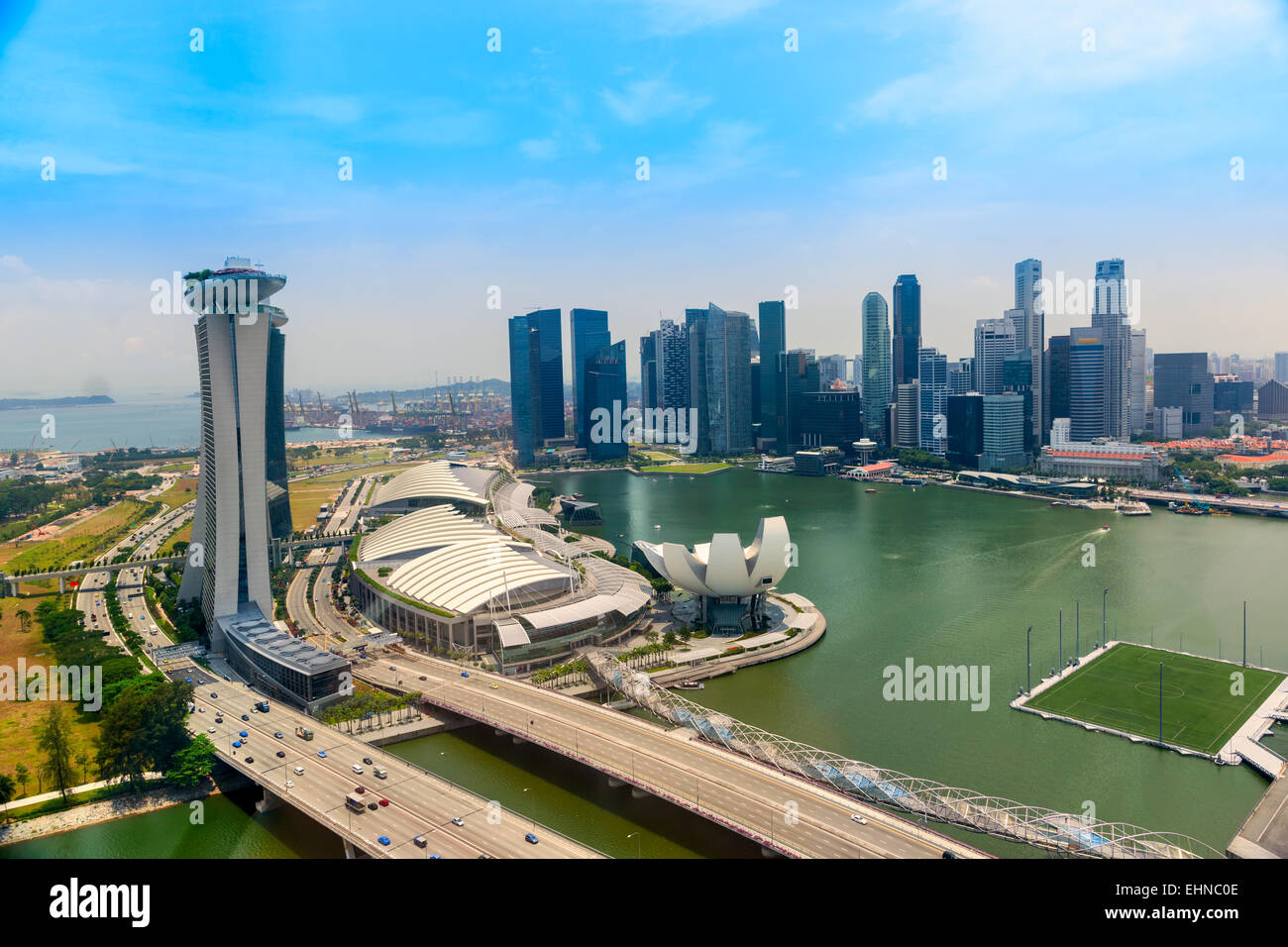 Luftaufnahme der Skyline von Singapur Stockfoto