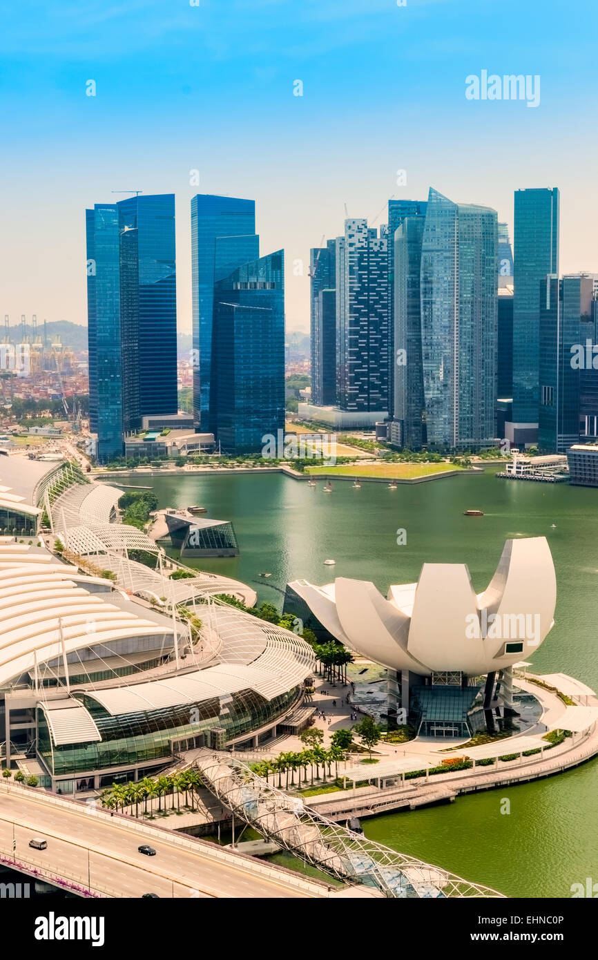 Luftaufnahme der Skyline von Singapur Stockfoto