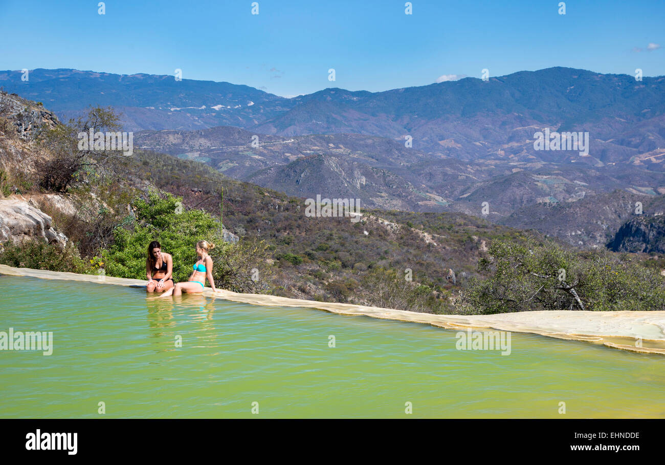 San Lorenzo Albarradas, Oaxaca, Mexiko - Hierve el Agua. Stockfoto