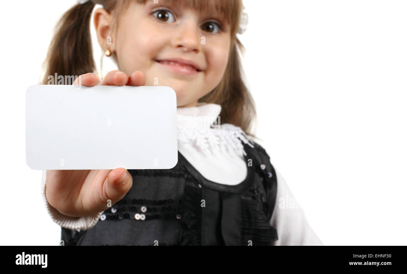 Kind Mädchen halten Karte, soft-Fokus Stockfoto
