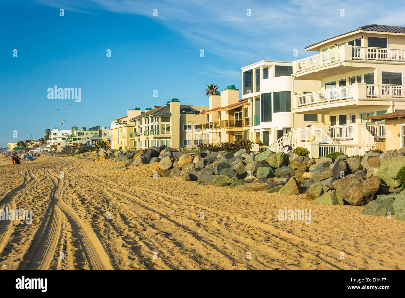 Am Strand Häuser in Imperial Beach, Kalifornien. Stockfoto