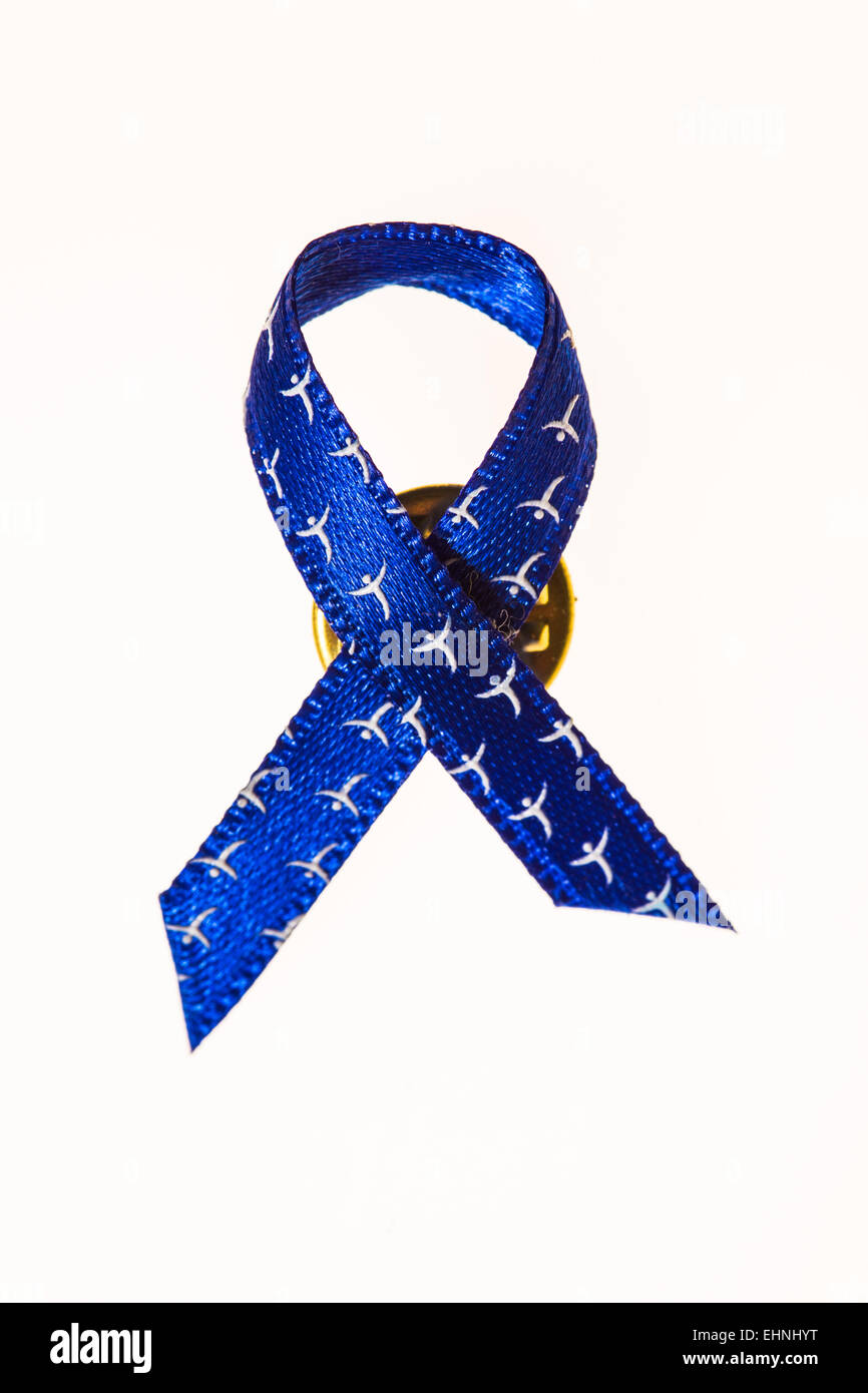 Ruban Bleu, Symbole De La Lutte Contre la Sclérose de Plaque. Stockfoto