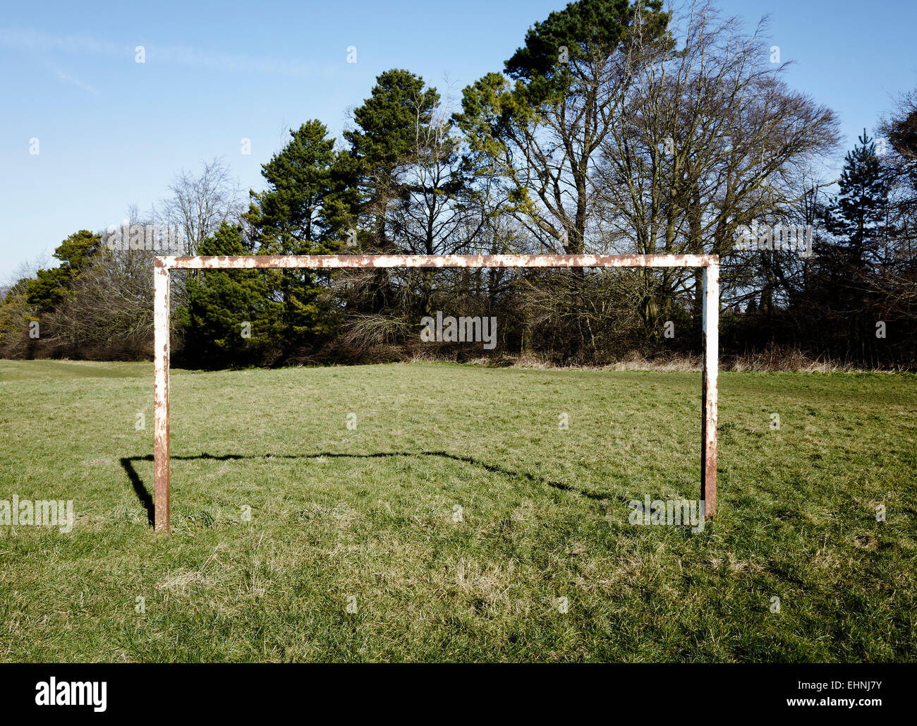 Rostige Fußballtor Stockfoto