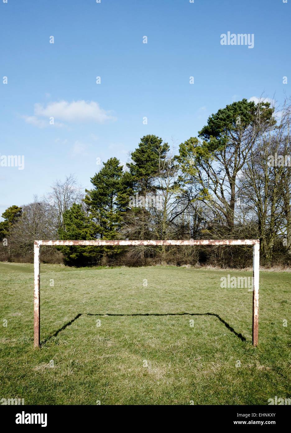 Rostige Fußballtor Stockfoto