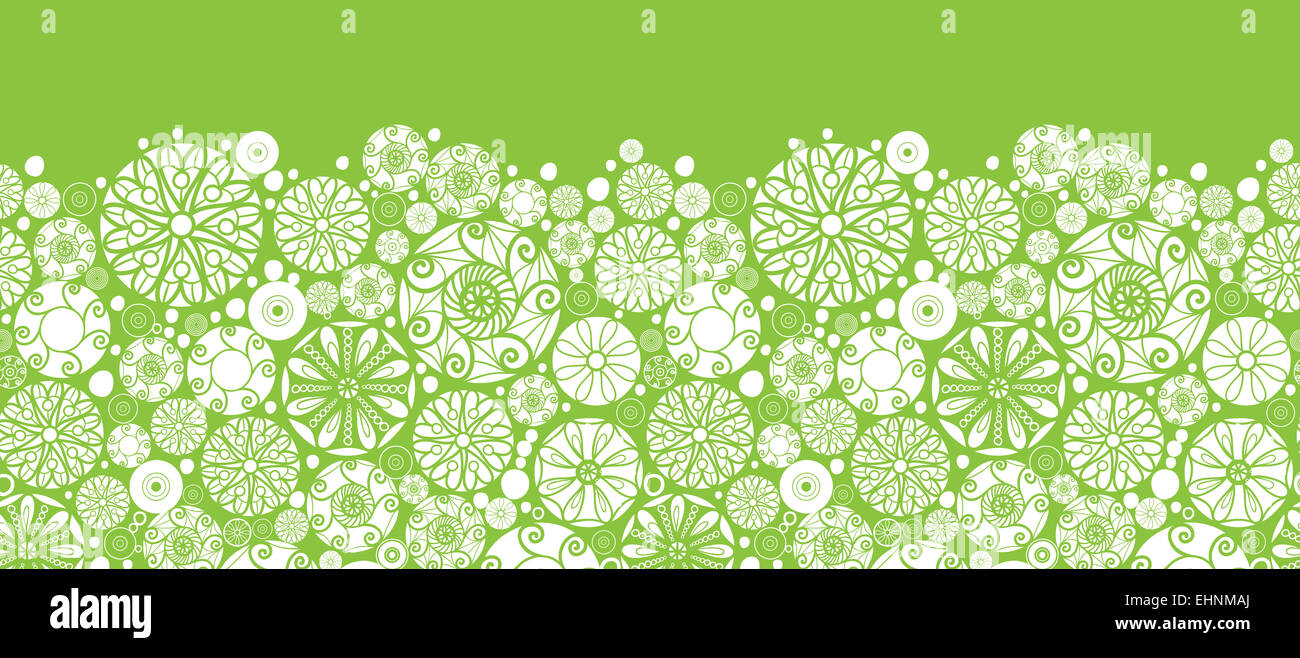 Grüne und weiße Kreise horizontal Musterdesign Hintergrund abstrakt Stockfoto