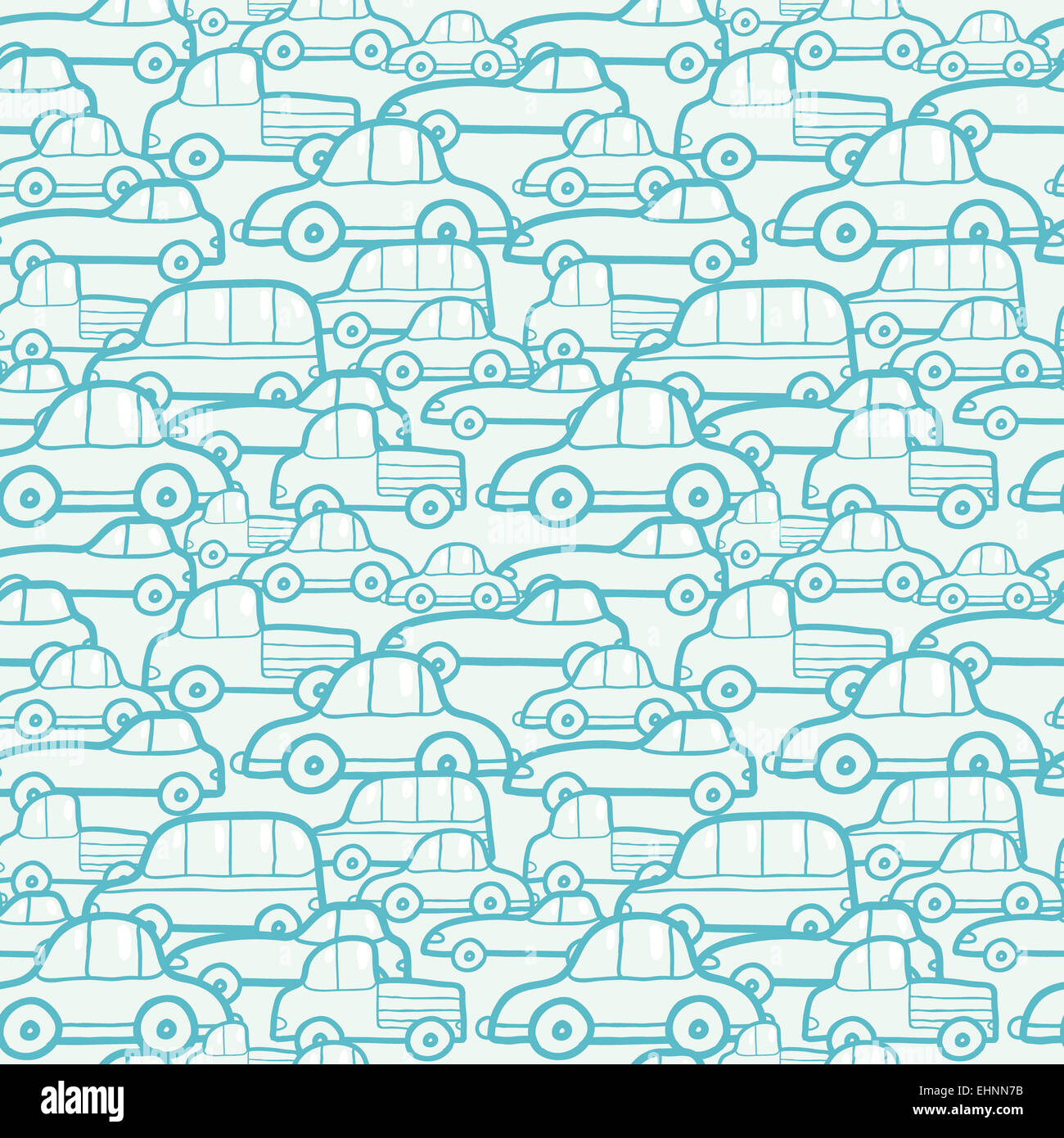 Doodle Autos Musterdesign Hintergrund Stockfoto