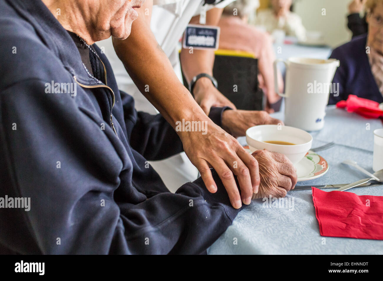 Heim für ältere Person der Alzheimer-Krankheit. Stockfoto