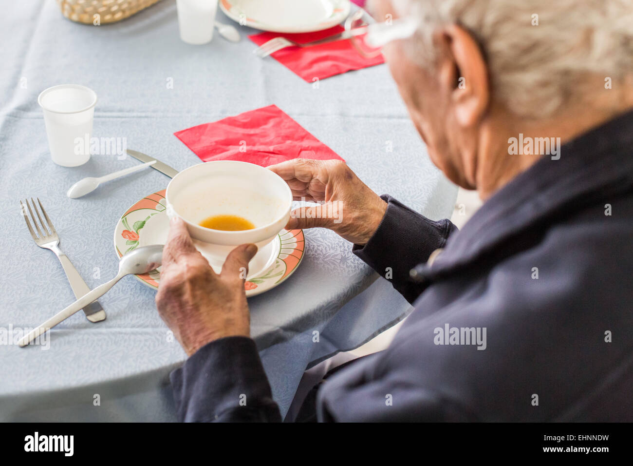 Heim für ältere Person der Alzheimer-Krankheit. Stockfoto