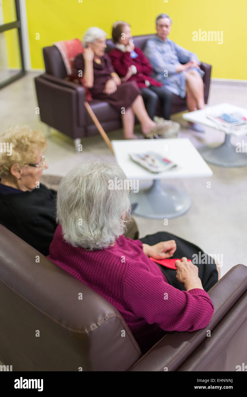 Heim für ältere Person der Alzheimer-Krankheit. Stockfoto