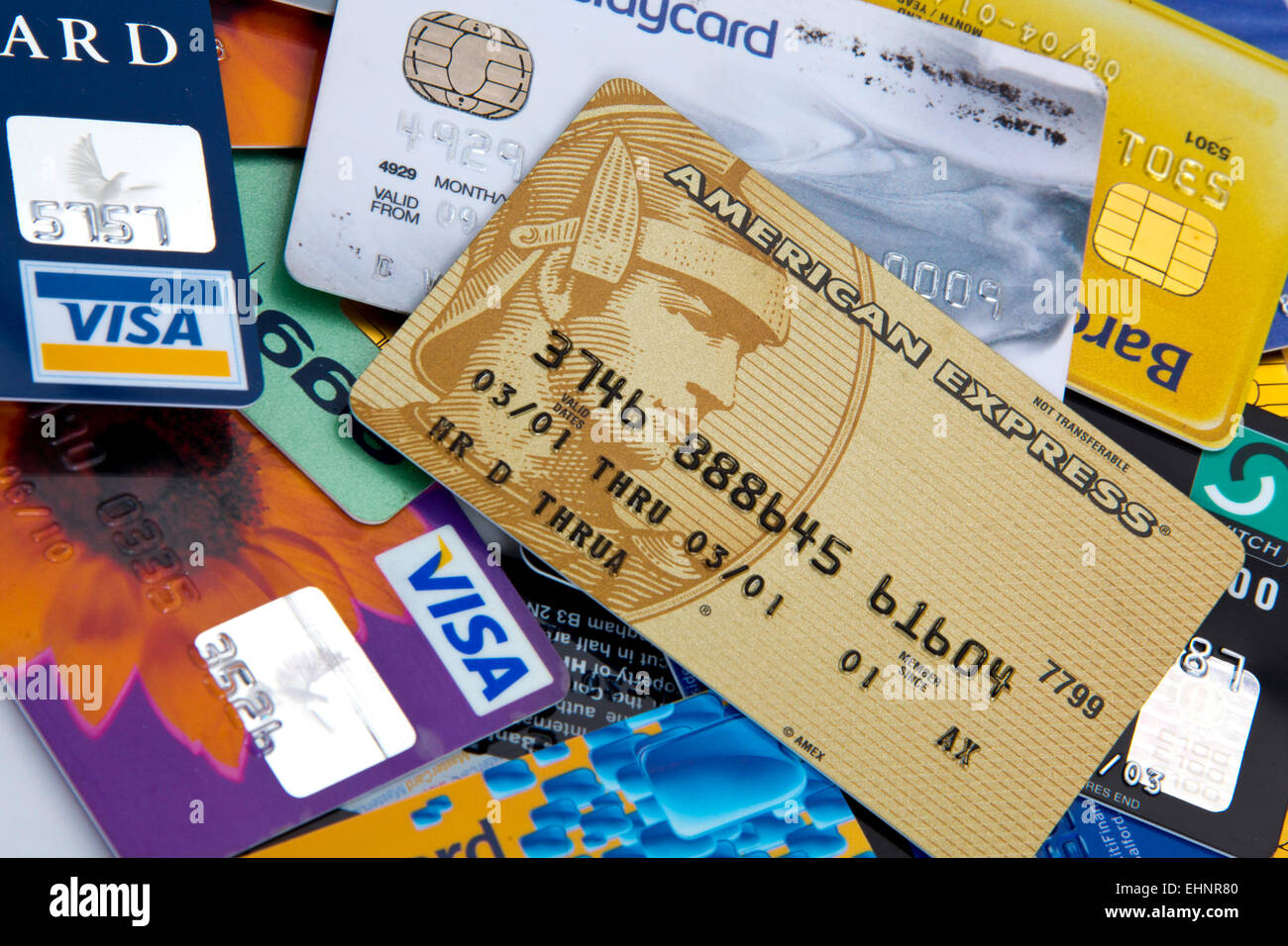 Auswahl an Kreditkarten Visa und American express-151138_Credit Karten Stockfoto