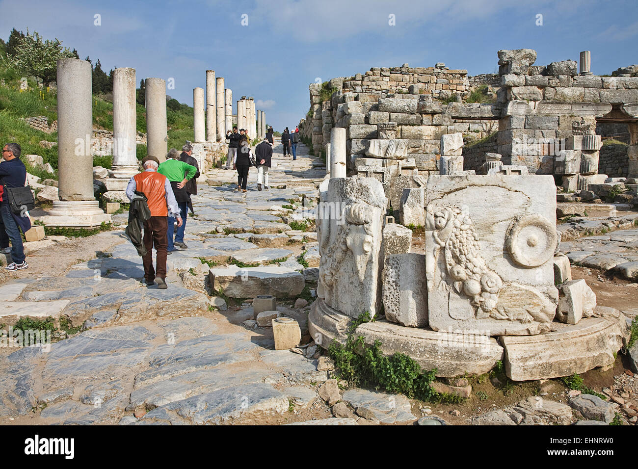 Die Ruinen von Ephesus sind viel größer und umfangreicher als die meisten Besucher erwarten. Stockfoto