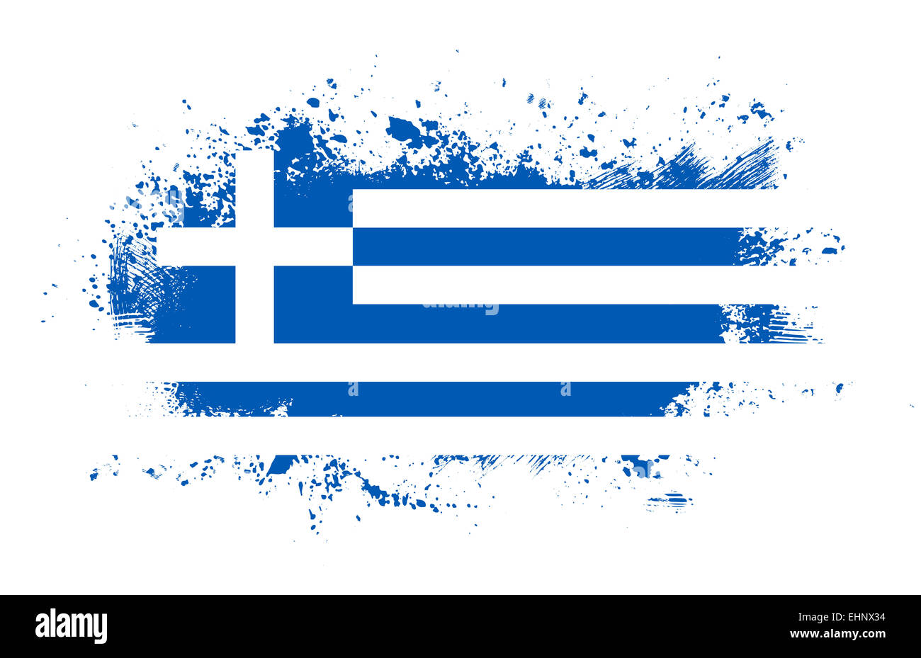 Grunge griechischen Tinte bespritzt Flagge Stockfoto