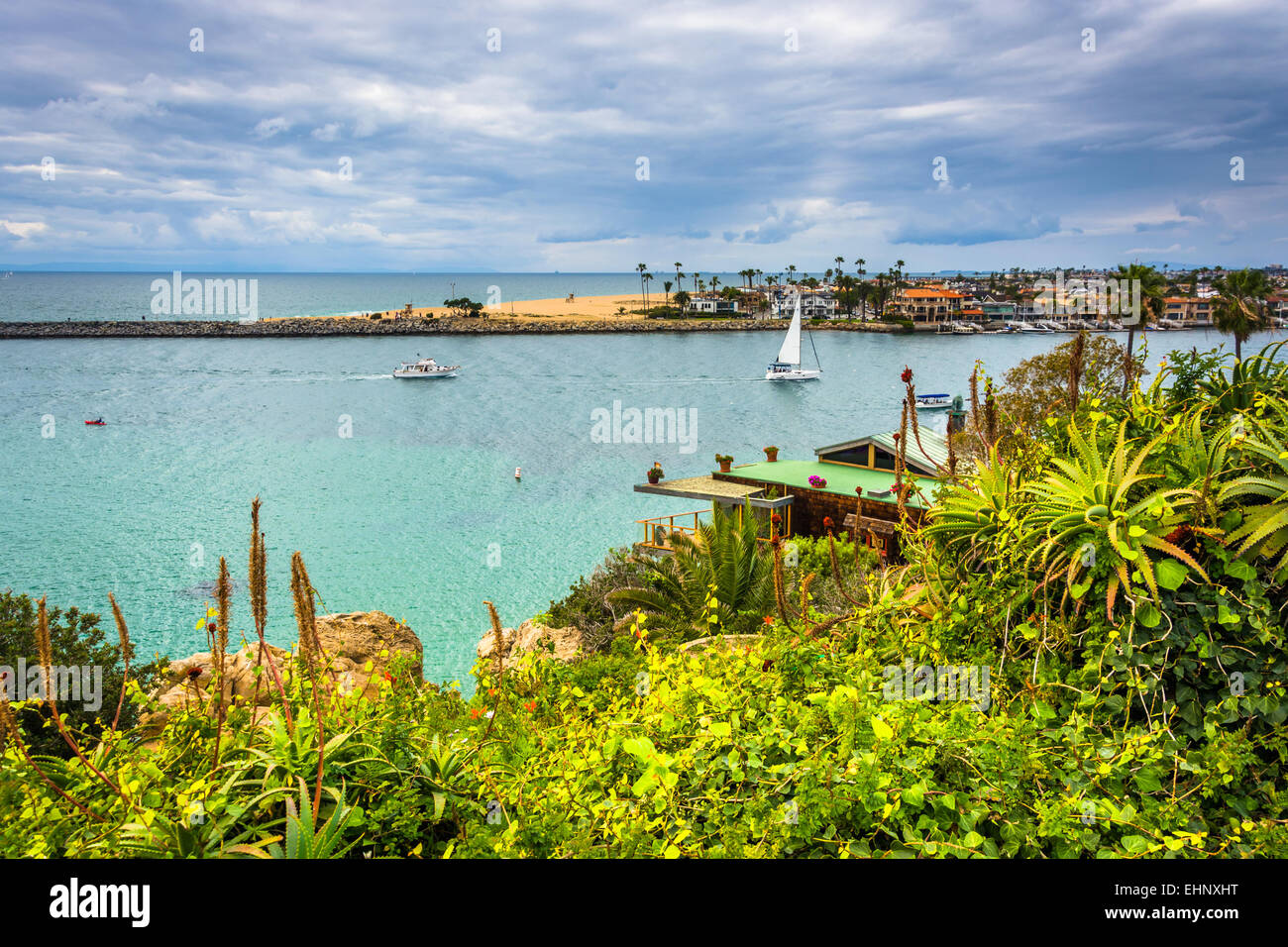 Blick vom Aussichtspunkt in Corona del Mar, Kalifornien. Stockfoto