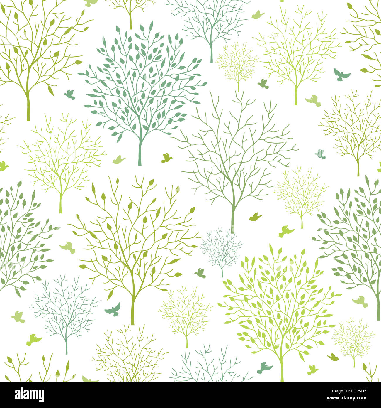 Frühling Bäume Musterdesign Hintergrund Stockfoto