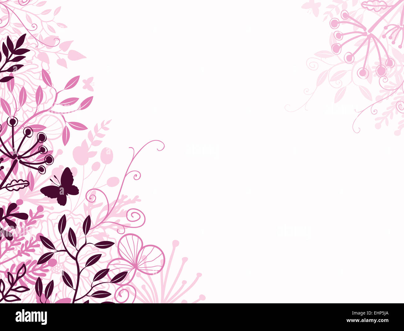 Rosa und schwarzen Blumen Hintergrund Hintergrund Stockfoto