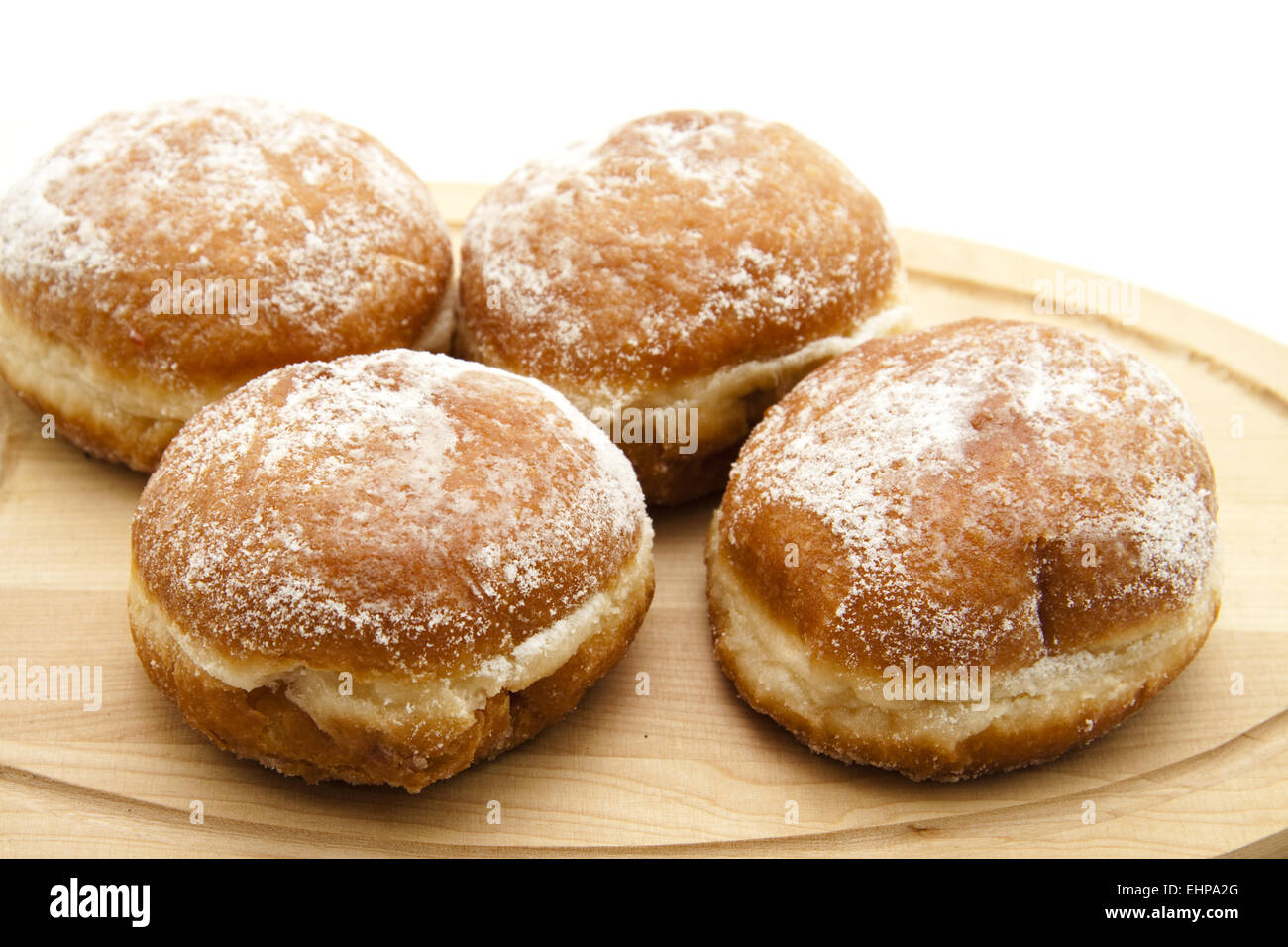 Donuts mit Puderzucker Stockfoto