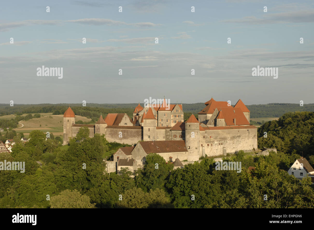 historische Schloss Harburg in Bayern Stockfoto