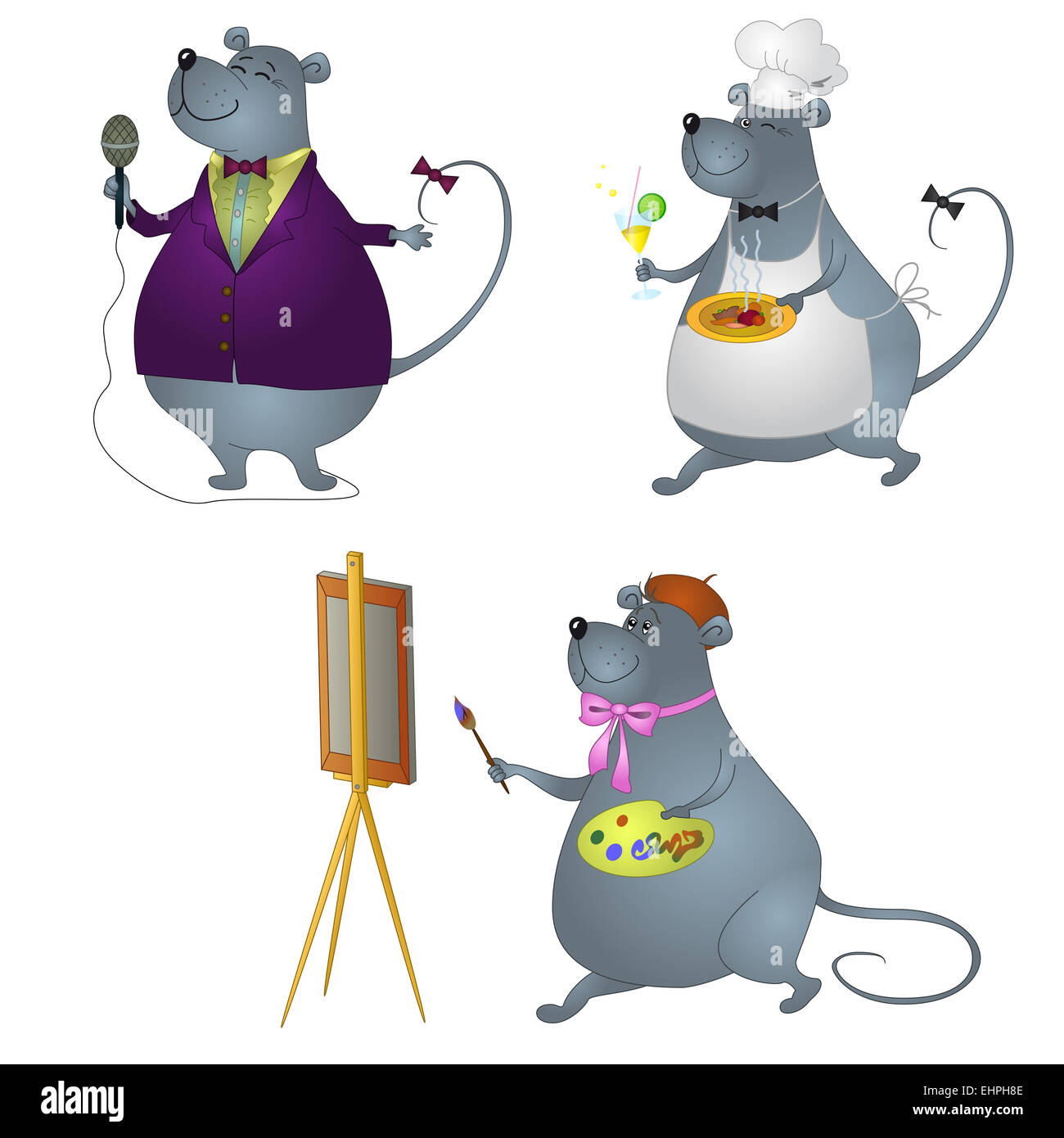 Ratte-Profis, Satz Stockfoto