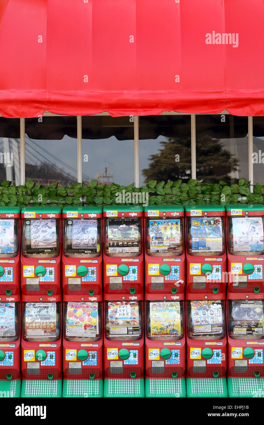 Automaten von Spielzeug der japanischen Anime für Kinder Stockfoto