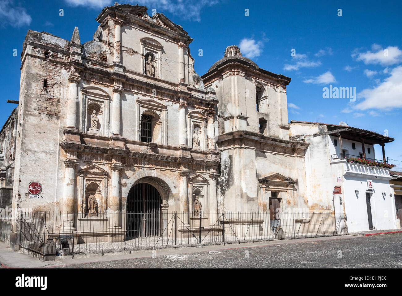 Iglesia de San Agustín in Antigua, Guatemala. Stockfoto