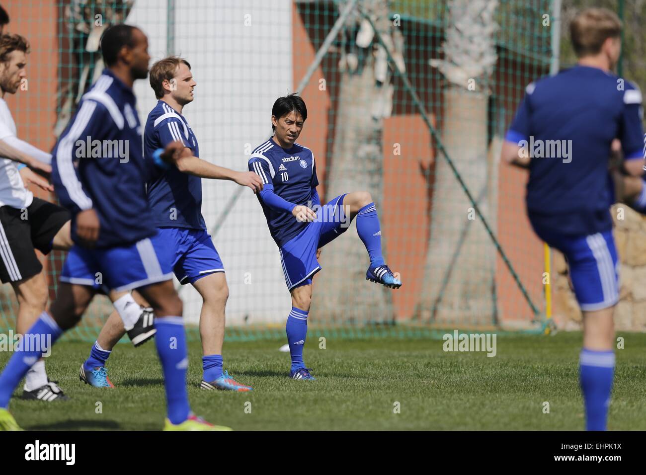 San Pedro de Alcantara, Spanien. 16. März 2015. Atomu Tanaka (Helsinki) Fußball: Atomu Tanaka von Helsinki Wams, während des Trainings-match zwischen Kalmar FF 2-2 HJK Helsinki im Marbella Fußball Center in San Pedro de Alcantara, Spanien. Bildnachweis: Mutsu Kawamori/AFLO/Alamy Live-Nachrichten Stockfoto