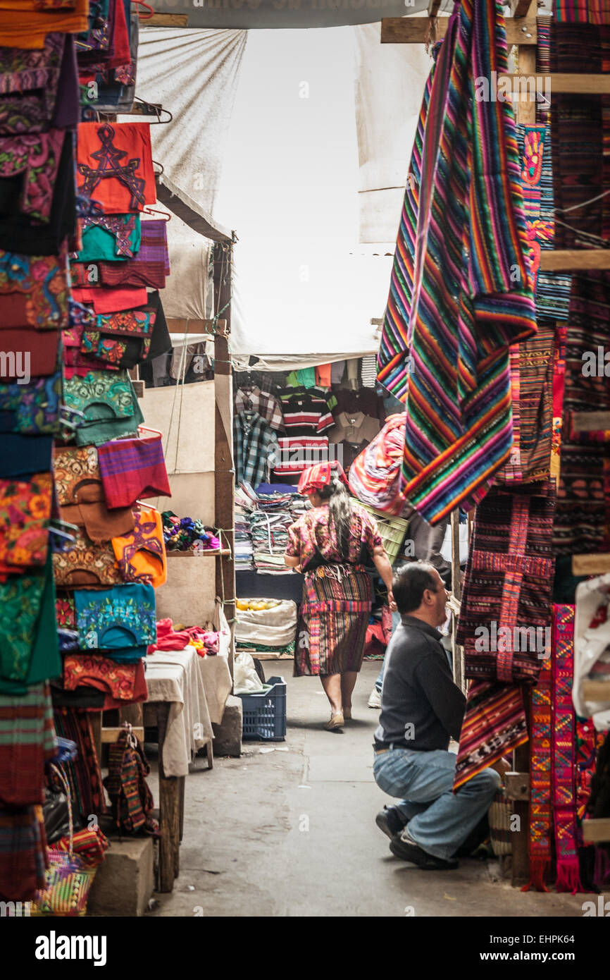 Der Markt von Chichicastenango, Guatemala Stockfoto