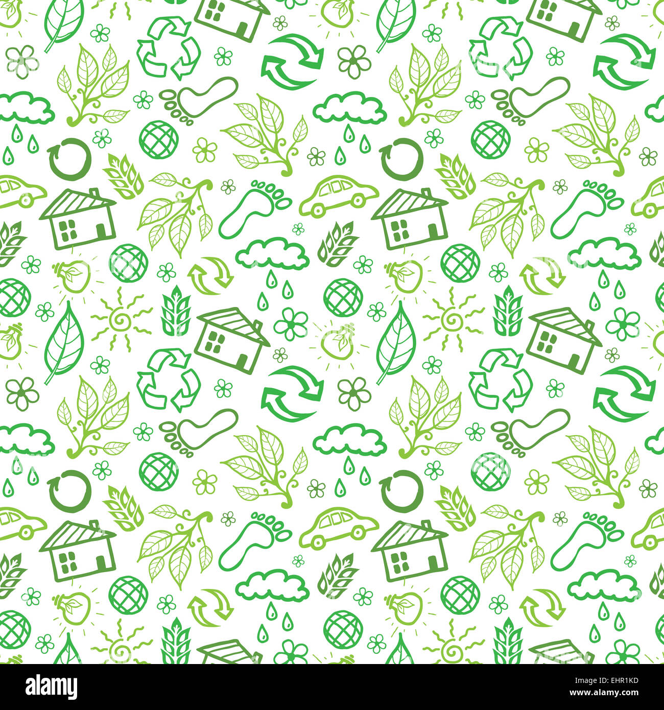Ökologie Symbole Musterdesign Hintergrund Stockfoto