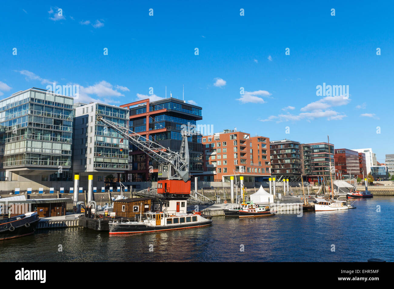 Blick auf die Hafencity in Hamburg Stockfoto