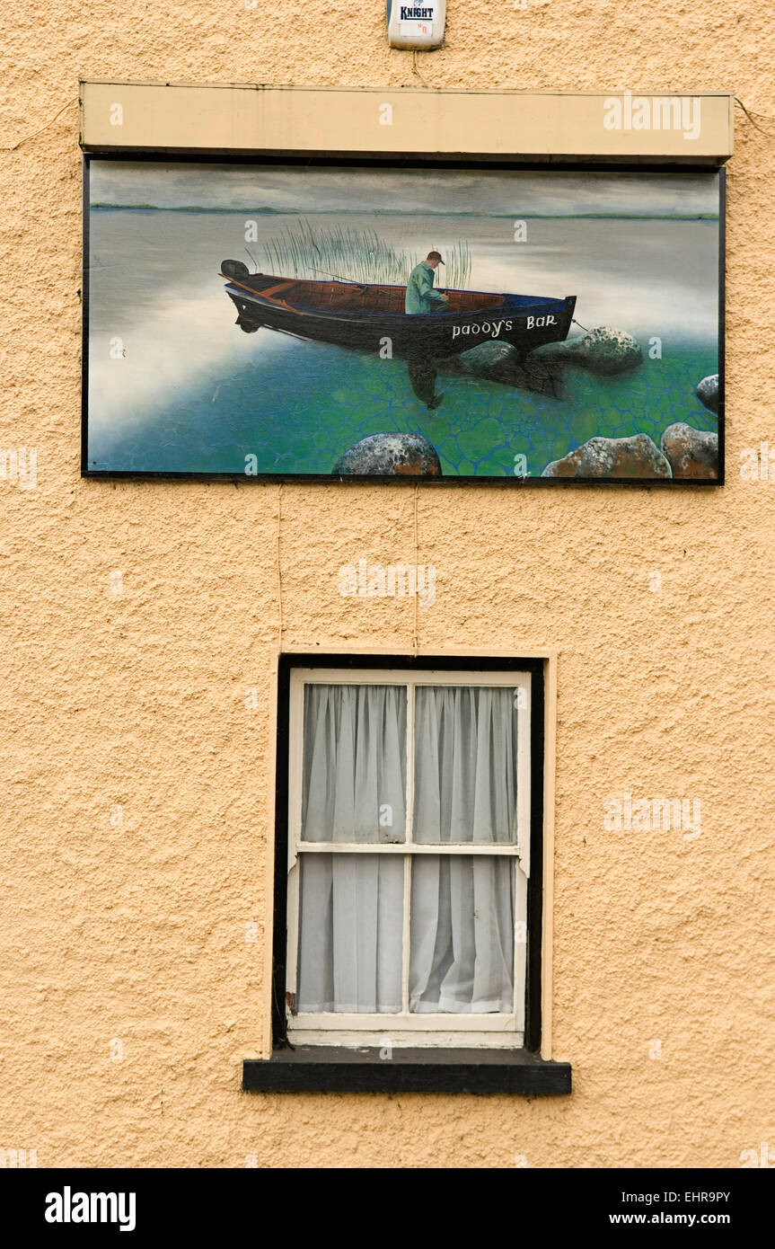 Giebel des Pub. Portuma am Lough Derg, County Galway, Irland Stockfoto
