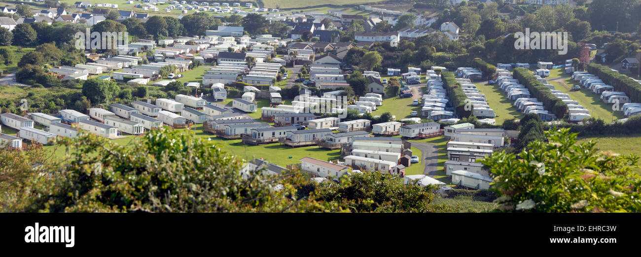 Wohnmobilstellplatz Port Eynon, Gower, South Wales Stockfoto