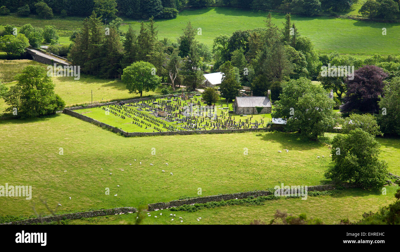Gwynedd, Snowdonia-Nationalpark, Cwm Wimpel - Dolbenmaen Pfarrkirche Stockfoto