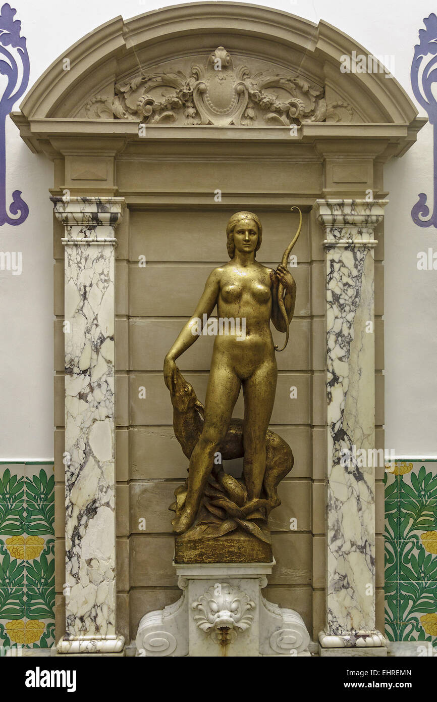 Hotel Diana Statue Tosse | De Mar Spanien Stockfoto